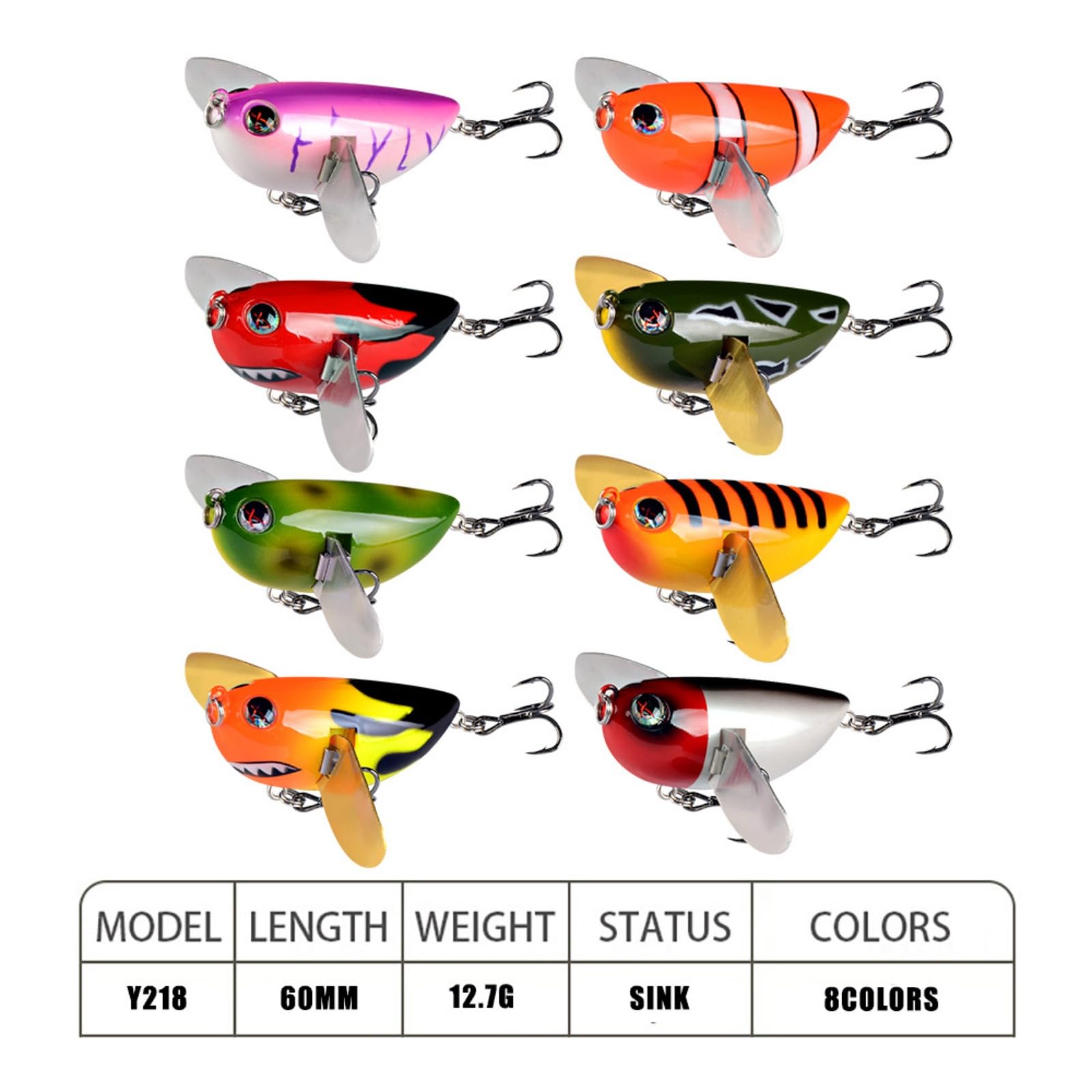 Topwater Fishing Lure Crank Baits Floating Tractor Bee Lure Set Fishing Bait kit for Bass Freshwater Saltwater