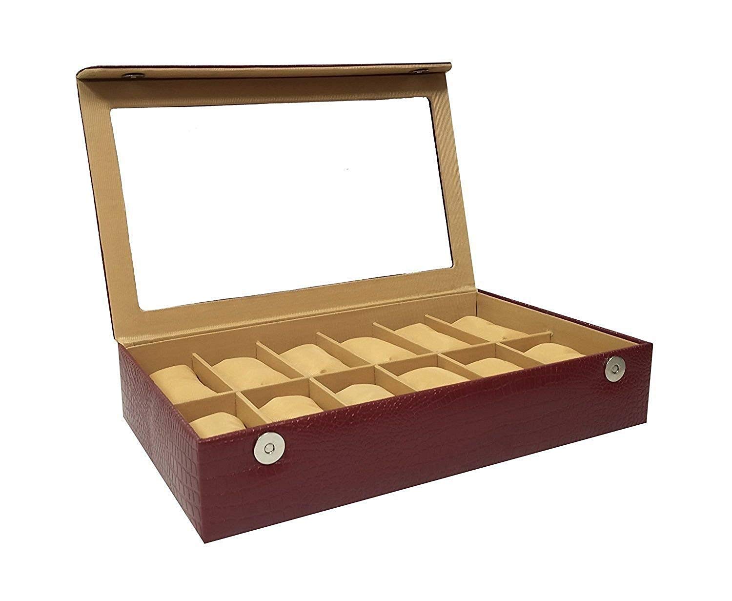 Valley PU Leather & Wooden Jewelry/Watch Box 12 Slot (B07KZY1CVK) Amazon Price History, Amazon Price Tracker