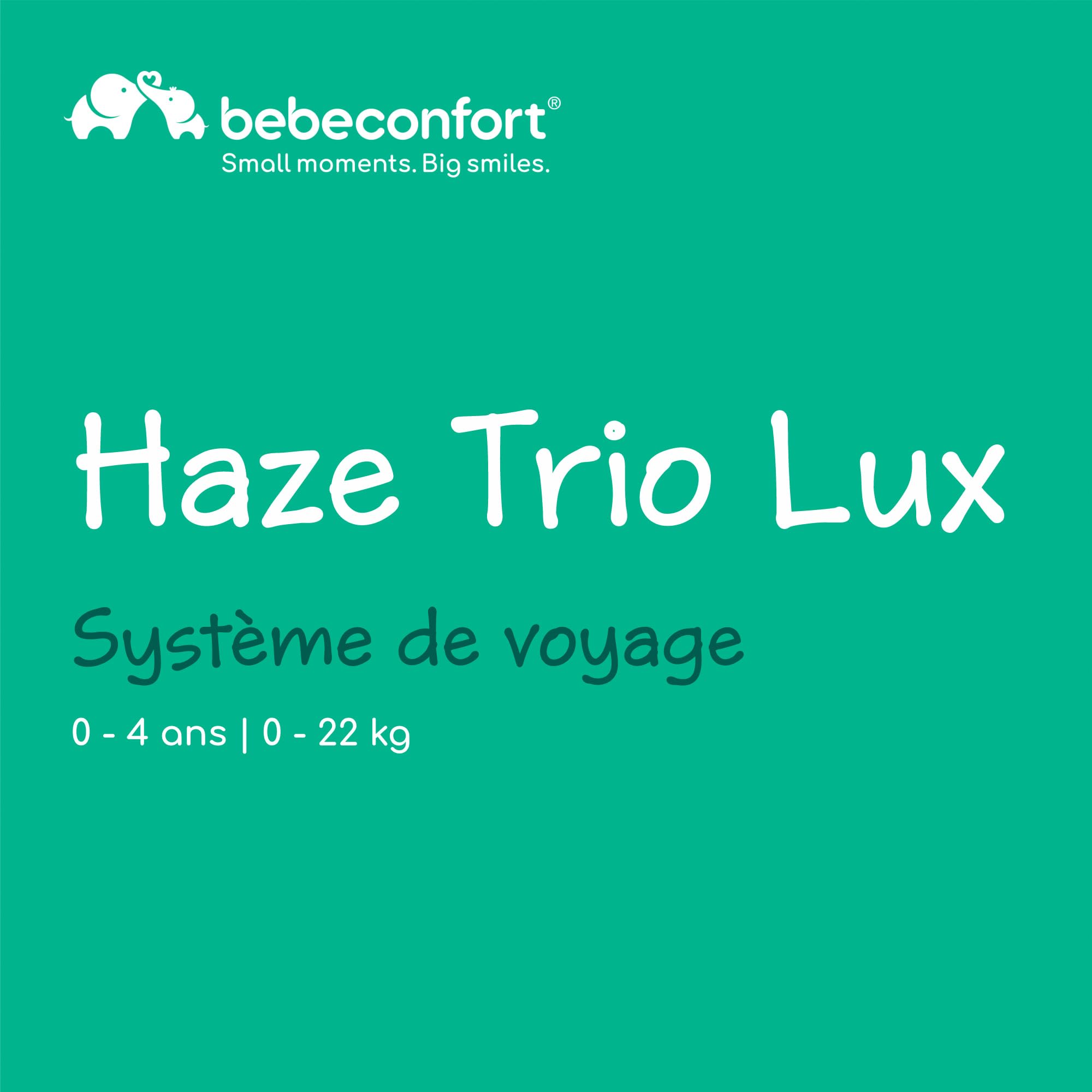 Bebeconfort Haze Trio Lux, Poussette 3-en-1 Avec Siège Auto Bébé (i-Size), 0-4 ans (max. 22 kg), Unité de Siège 2-en-1, Position Allongée, Pliage Compact, Poussette Trio Légère, Tinted Grey