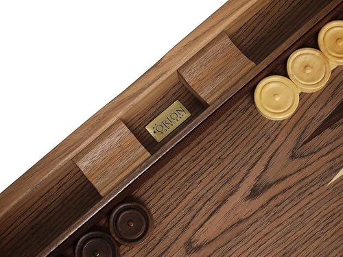 Miniatura 4 de Juego de backgammon de madera clásica de 19 pulgadas, caoba/nogal con incrustaciones de diamante