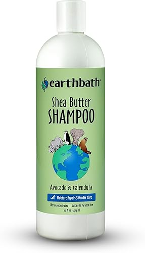 earthbath, Champú de manteca de karité – Champú para perros, a base de plantas, libre de crueldad, vegano, sin gluten, sin OMG, fabricado en Estados
