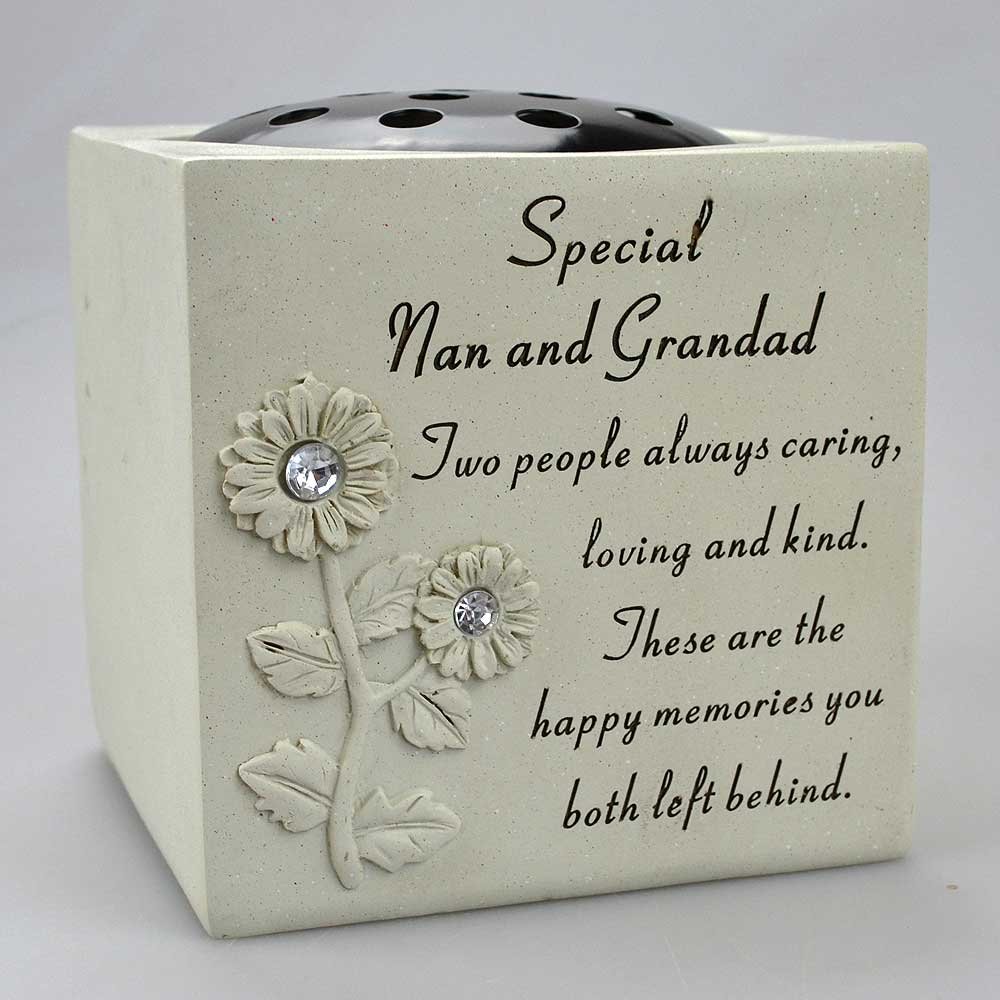 Angraves Cream Special Nan & Grandad Graveside Memorial Flower Pot