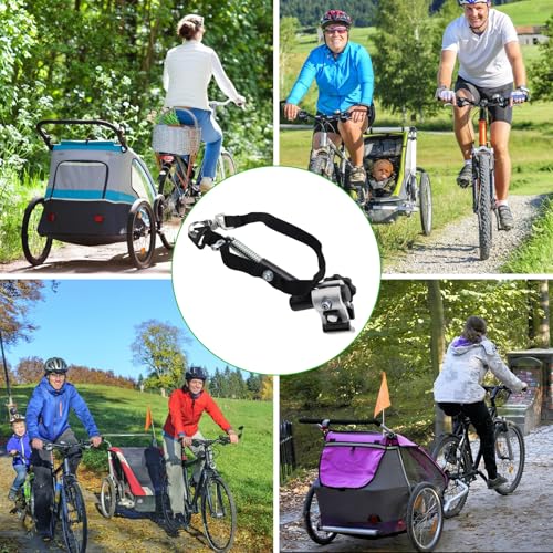 WJMY Fahrradanhänger Kupplung Universal, Fahrrad Anhängerkupplung, Aluminiumlegierung, für Runde und Ovale Rohre, Linkes Verbindungsstück, für Kinder, Haustiere und Lastenfahrradanhänger