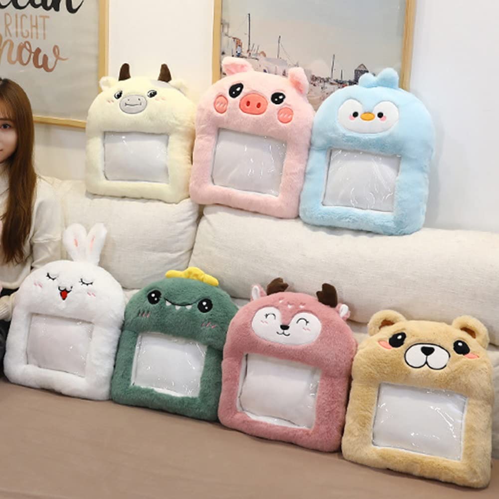 Hand Warmer Winter Pillow Plush Animal Handbag con película transparente, regalo para hombres, mujeres, niños, aire libre, pesca, senderismo, caza, esquí, ciclismo, motociclismo, golf, camping