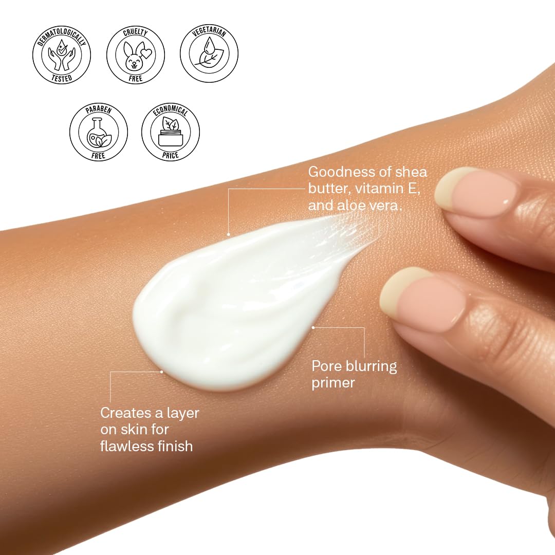 FLiCKA Silk Touch - Idratante e primer 3 in 1 per viso, idratante, leggero, a lunga durata, minimizzatore dei pori, dermatologicamente testato, per tutti i tipi di pelle, base trucco, 60 g, cruelty