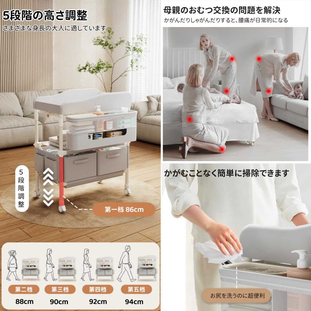Amazon.co.jp: NIGOEおむつ替え台 赤ちゃん おむつ交換台 折りたたみ
