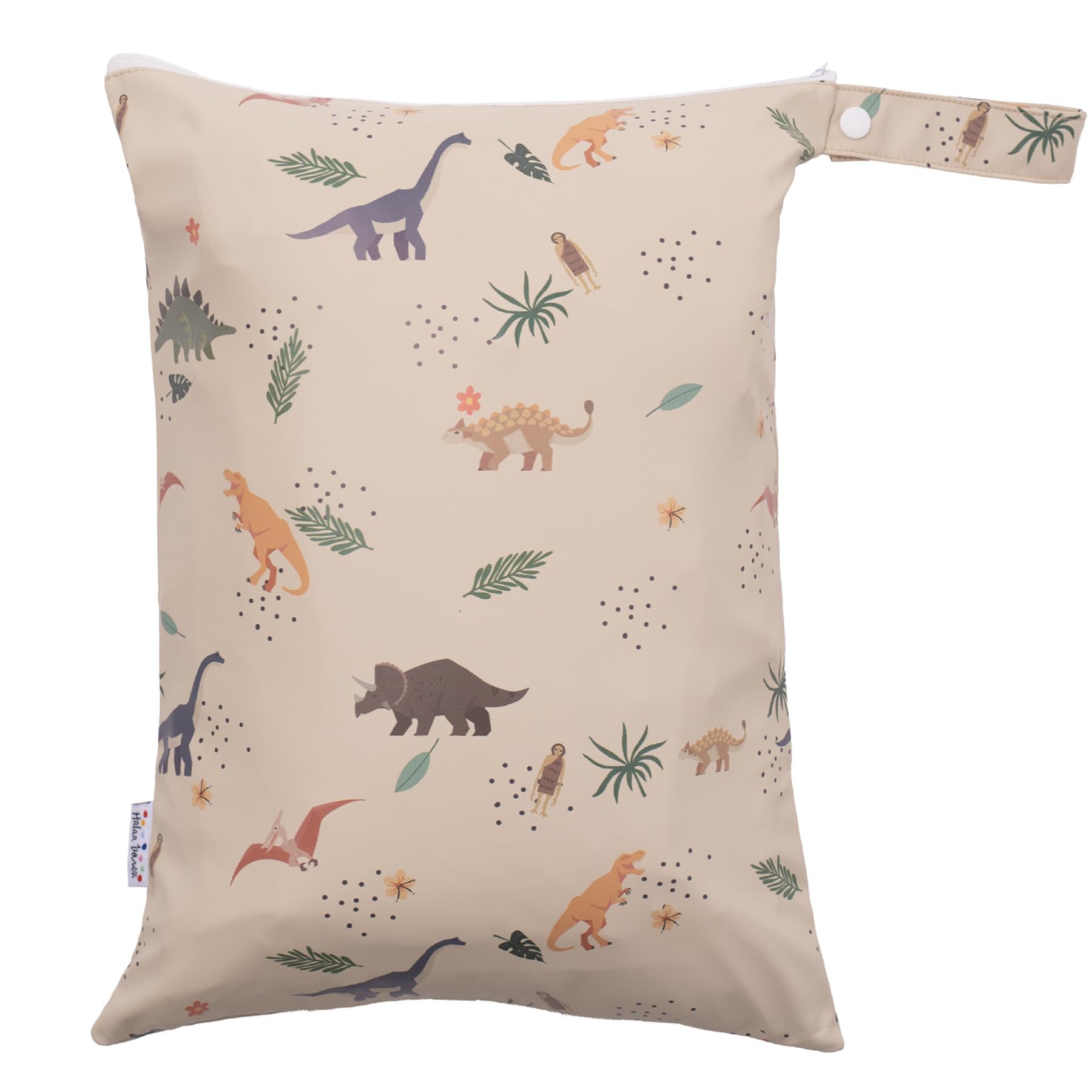 Bolsa Impermeable Reutilizable con Dos Bolsillos con Cremallera para pañales de bebé con asa, diseño de Dinosaurio