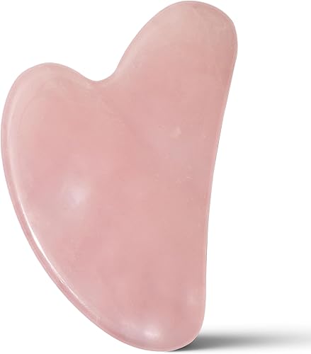 Trilogy Piedra de masaje Gua Sha, herramienta facial de cuarzo rosa