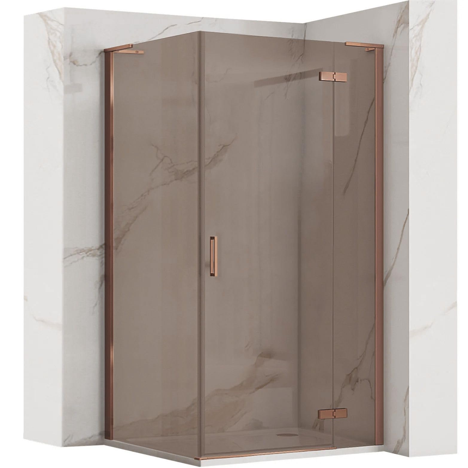 Rea - Kabina Prysznicowa Hugo 100X90 Miedź Szczotkowana 100x90-100 x 90 x 200,5 cm