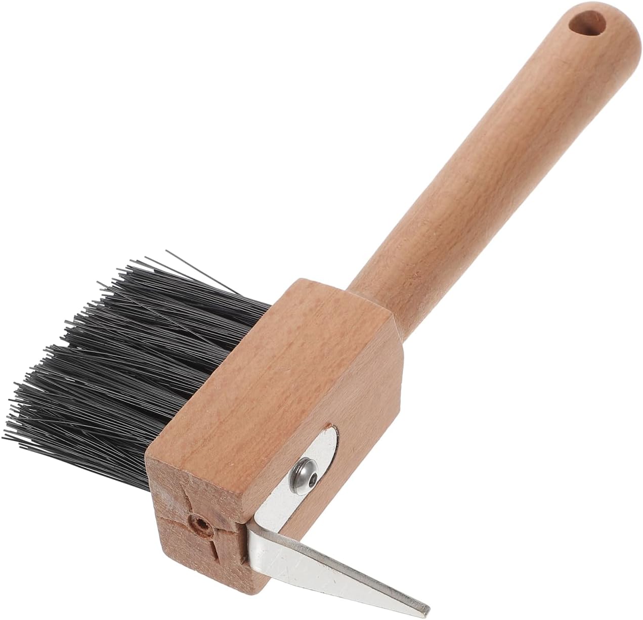 Hemoton Wooden Handle Horse Hoof Cleaning Brush Metal Bristles Horseshoe Repair Tool for Equine Cattle Hoof Care for Equestrian Supplies