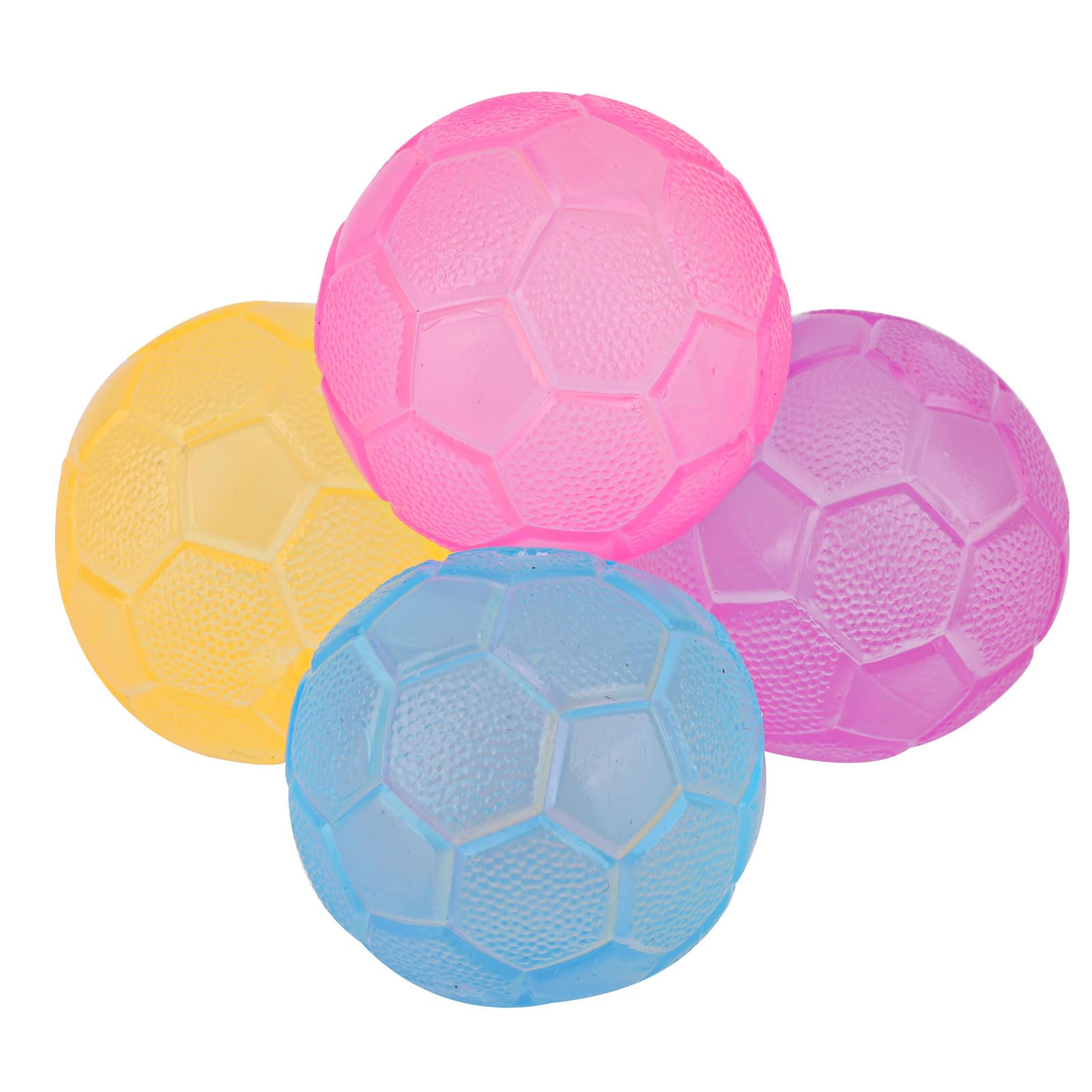 4pcs Stress Relief Balls, Assorted Colors Maltose Filled Fidget Stress Mini Toys Durable Slow Rising Sugar Balls for Anxiety ADHD & Autism Classroom Prizes (Football)