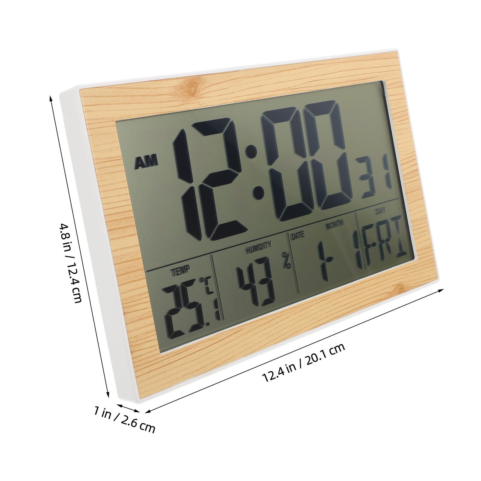 Orologio Digitale da Muro Sveglia e Termometro Interno, Design Compatto in Abs, per Camera da Letto, Leggero e Portatile