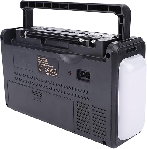 Miniatura 8 de Heayzoki Radio Bluetooth retro, radio portátil AM FM SW, altavoz 4 en 1 con reloj y linterna, batería de larga duración, sonido claro, para el