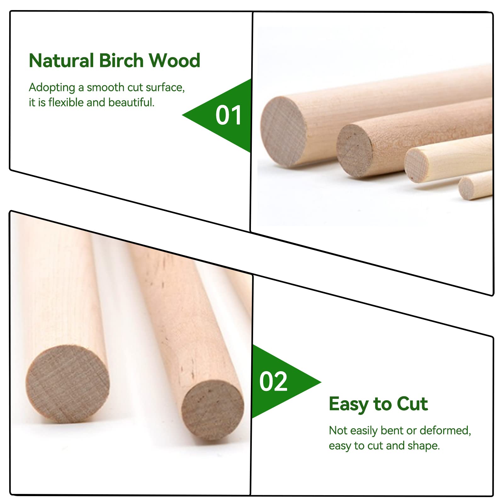 10 Bastoncini Legno Faggio 1.2x30cm - Per Lavoretti Fai Da Te, Non Finiti, Naturali - Foto 8