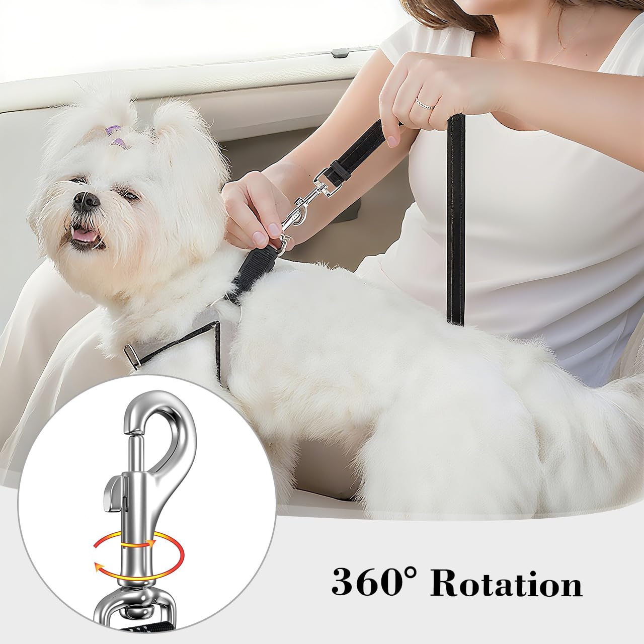 PAWPUBBY Dog Car Seat Belt - Adjustable Pet Safety Harness, Crash Tested Vehicle Restraint for Small Medium Large Dogs, Vehicle Seatbelt Clip & Tangle-Free Design for Safe Travel (Lake Green+Black) - image 6