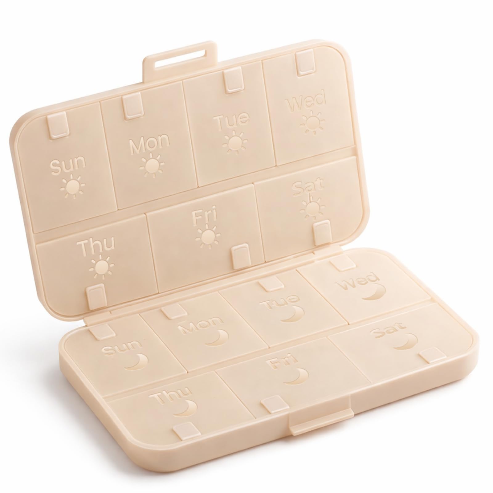 Photo 1 of [Upgrade Version] Foldable Weekly Pill Organizer 2 Times A Day, Large 7 Day Medicine Pill Organizers w/Permanent Etched Labels, Weekly AM PM Pills Box Case Travel for Vitamin Supplements, Fish Oil