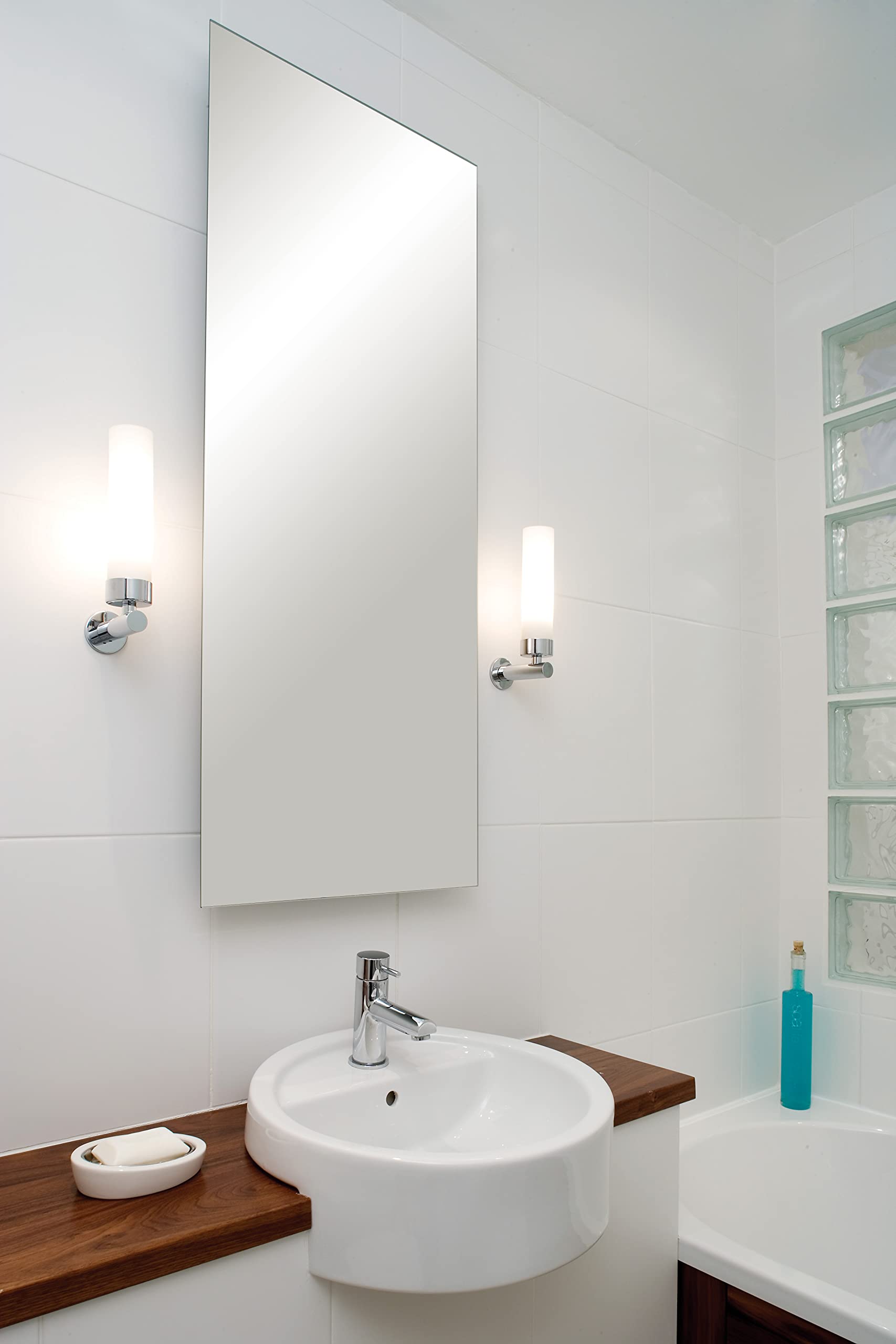 Astro Tube Suitable for indoor use E14 Stainless steel, White wall lighting - Wall Lighting (Surfaced, 1 bulb(s), E14, IP44, Stainless steel, White)