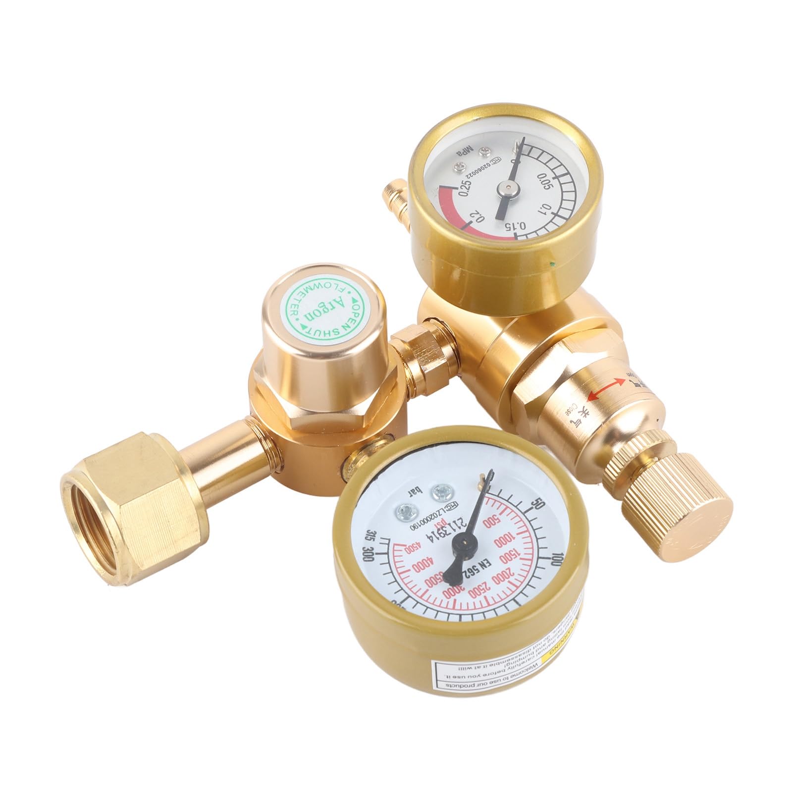 CO2 Regulator, Easy to Use 15/16in Female Thread Inlet CO2 Gauge 1/4in Outlet 0 to 3500PSI for MIG Application