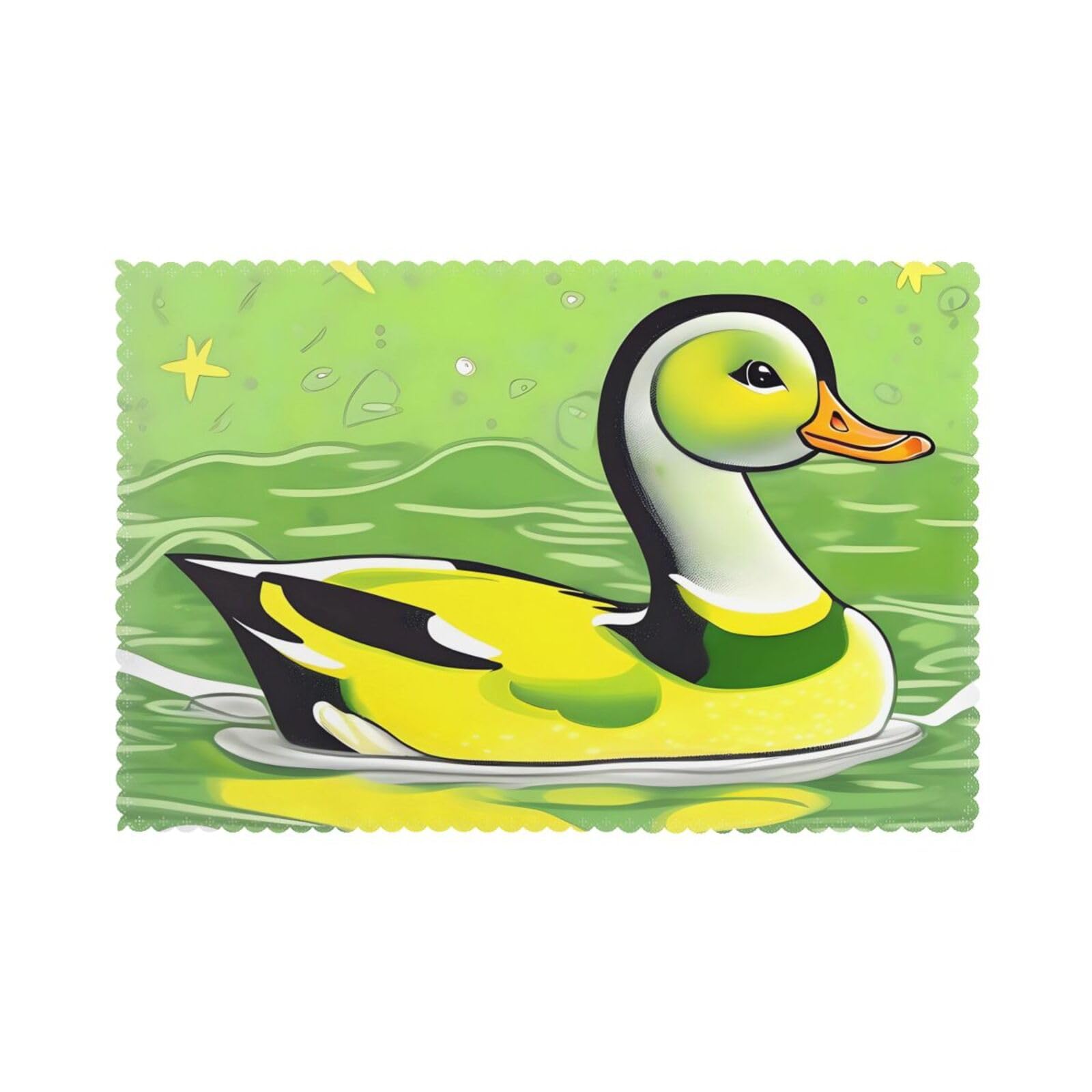 Green Duck Placemat set of 6, oil-proof, washable, suitable for kitchen, restaurant, party, etc.