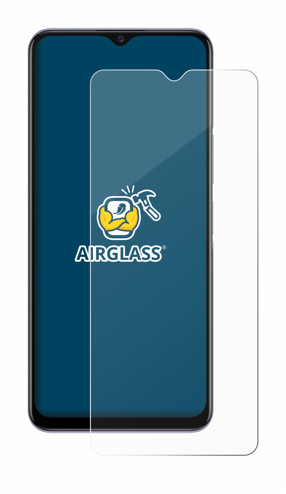 Brotect AirGlass Pellicola In Vetro Ibrido Flessibile [9H] Per Vivo Y72 5G - Chiaro, Made In Germany - 2