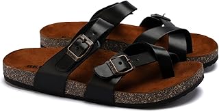 Generic Men's Genuine Leather Slipper - Stylish, Comfortable, Modern Design - Non-Slip Medical Sole - Brown, Size