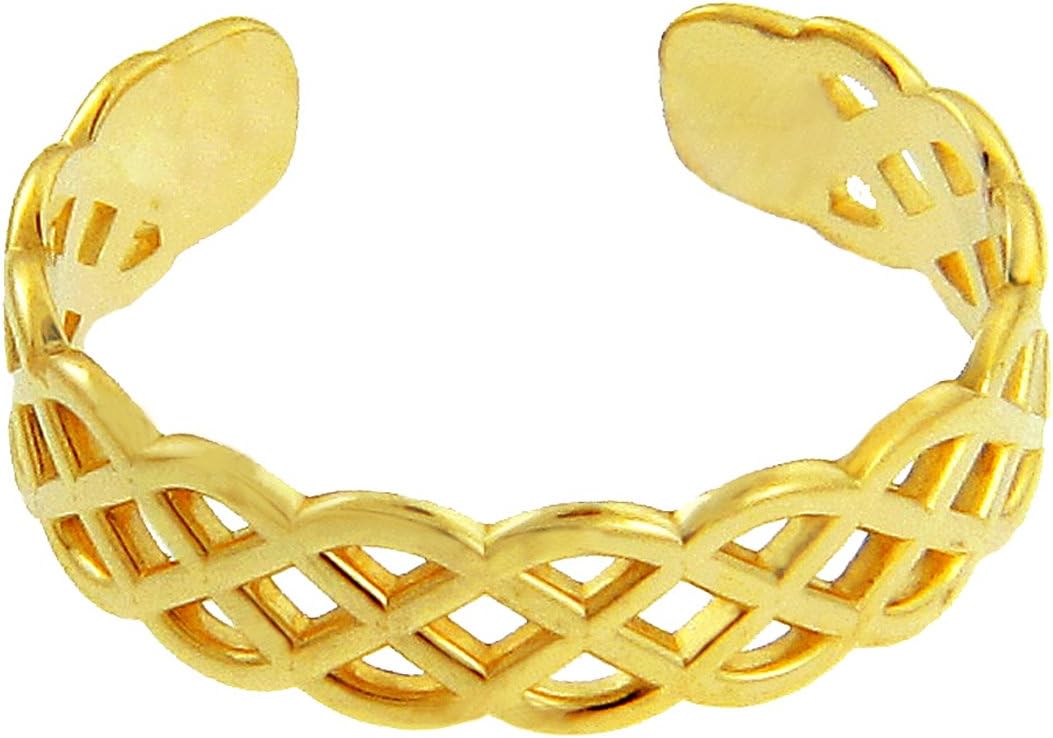 Gold Celtic Trinity Knot Woven Eternity Band Adjustable Toe Ring