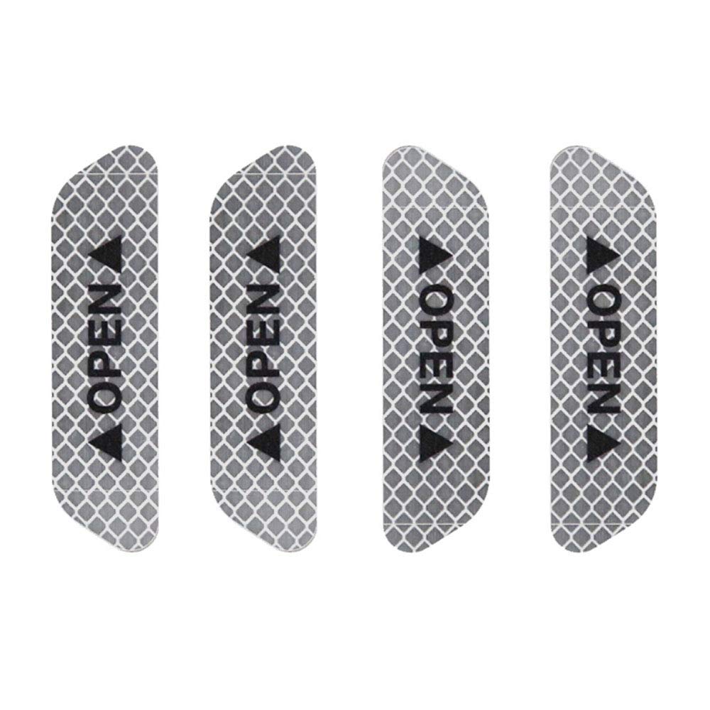 Ezfit Car Safety Reflective Tape Door Open Warning Stickers Reflector Mark Decal - 4PCS White