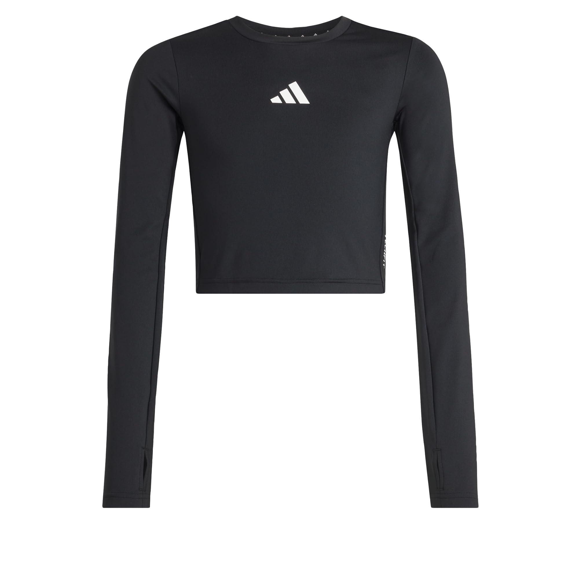 adidas Girl's Techfit Longsleeve TEE, Black/White, 5-6 Years