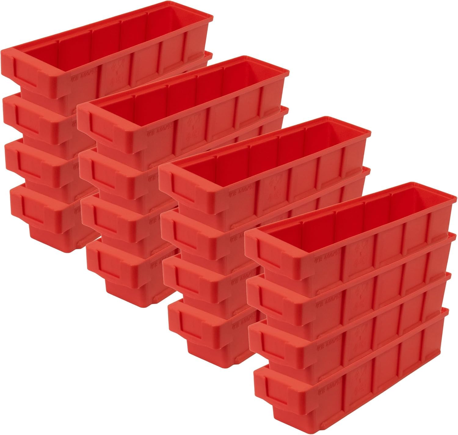 SCHULTE Lagertechnik 16x Regalkästen VKB 300x 93x83 mm(TxHxBx) - aus Polypropylen, rot