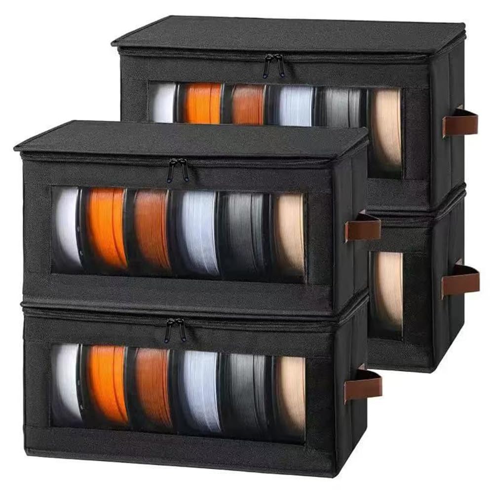 UDSKNV[KSL Filament Storage Boxes 4-Pack 3D Printer Holds Up to 24 Rolls with Desiccant Included for Home Studio