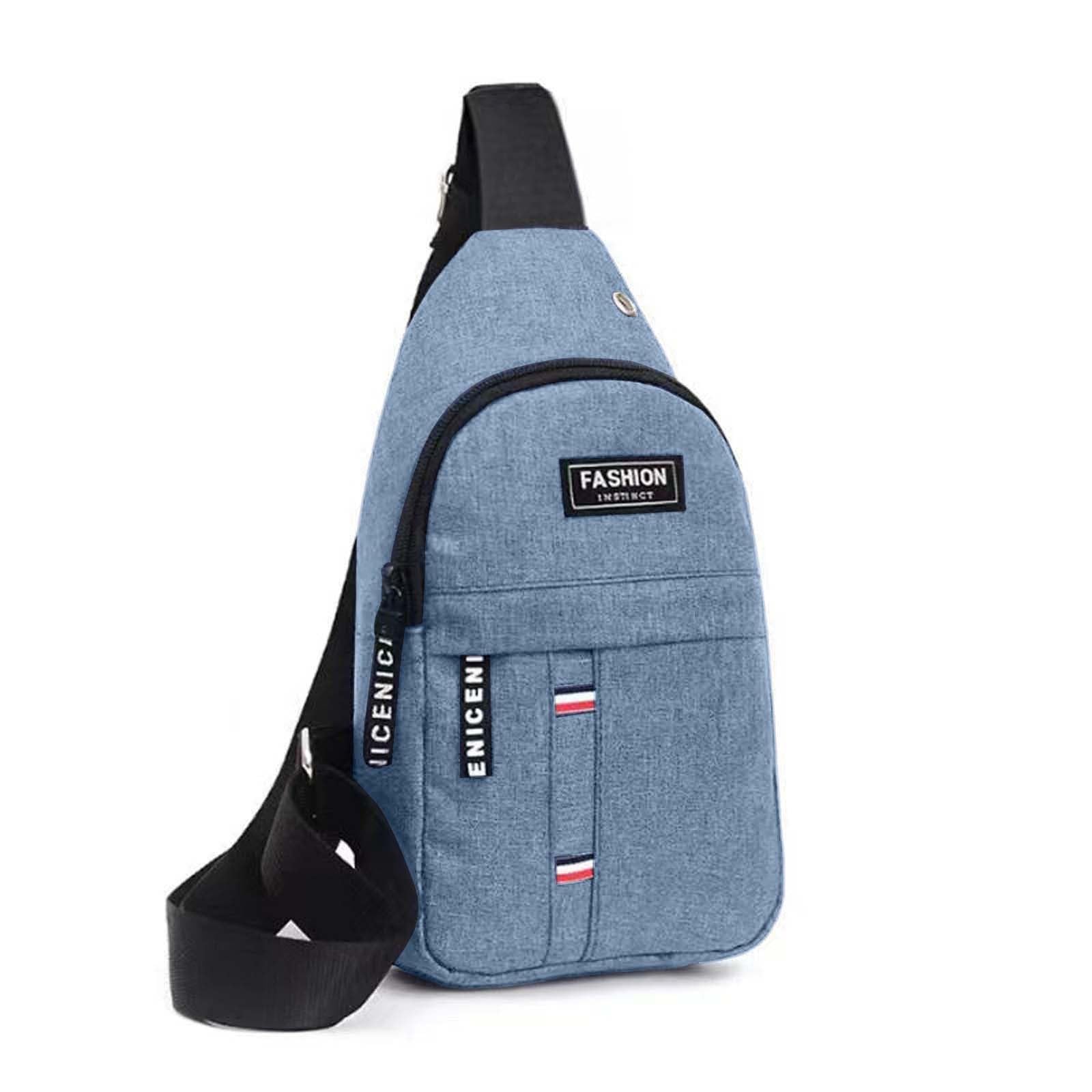 Small Sling Bag Lightweight Crossbody Backpack for Men Women Shoulder Chest Bags for Outdoor Sports Hiking Cycling 01-Blue