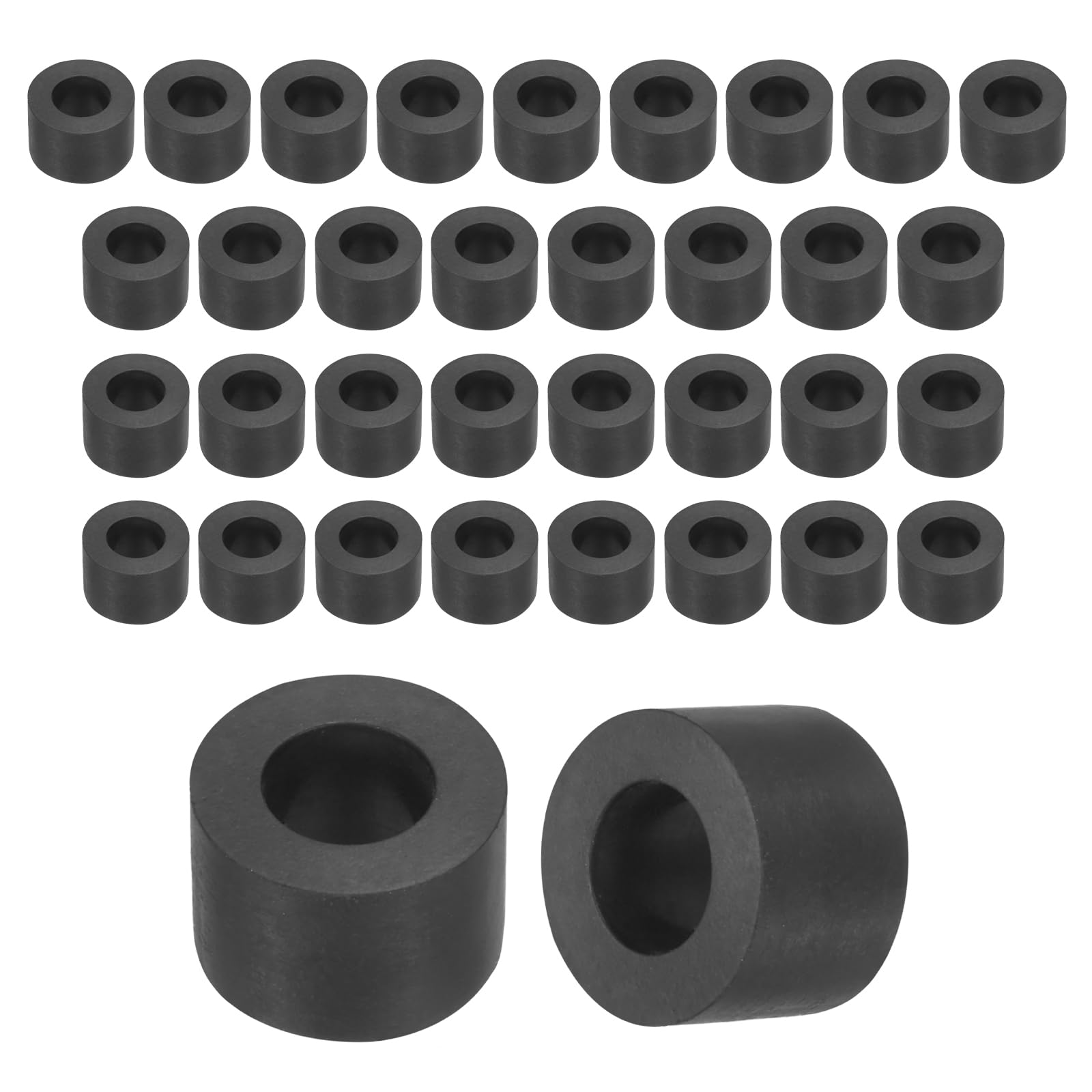 Photo 1 of uxcell 9Pcs Rubber Spacers, 50mm OD, 12mm ID, 20mm Thick Black Round Anti Vibration Rubber Pads Isolation Bushings Washer for Home Cars Boat(1.97" OD x 0.47" ID x 0.79" Thick)