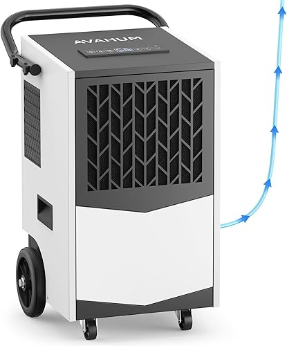 Deshumidificador comercial de 160 pintas con bomba integrada, deshumidificador industrial para sótano y almacén, deshumidificador grande de 7500