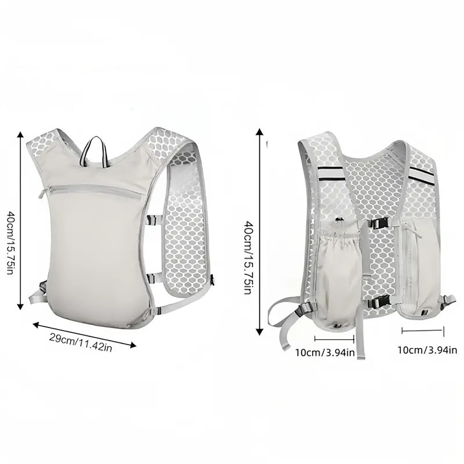 Générique Gilet d'hydratation de Course à Pied pour Femmes et Hommes. Réfléchissant, Séchage Rapide, Résistant à l'eau, Sac à Dos réglable pour Course - 4