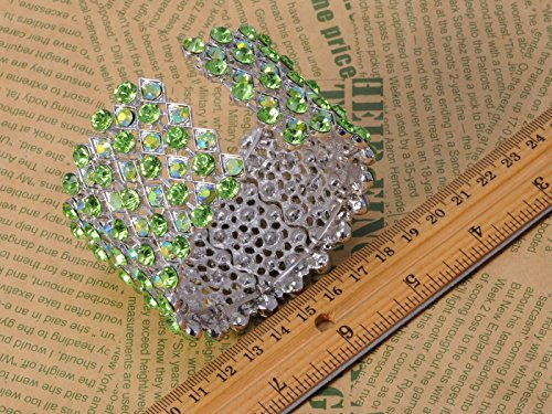 Alilang Wedding Prom Aurora Borealis Color Crystal Rhinestone Stretch Wide Open Cuff Bangle Bracelet3