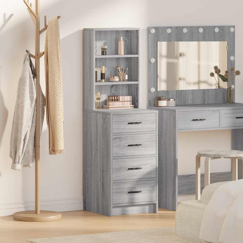 Mesa de buffet de fácil cuidado con superficie mate y espacio de almacenamiento para vajilla y decoración como mesa de servicio moderna para eventos y vida cotidiana, así como