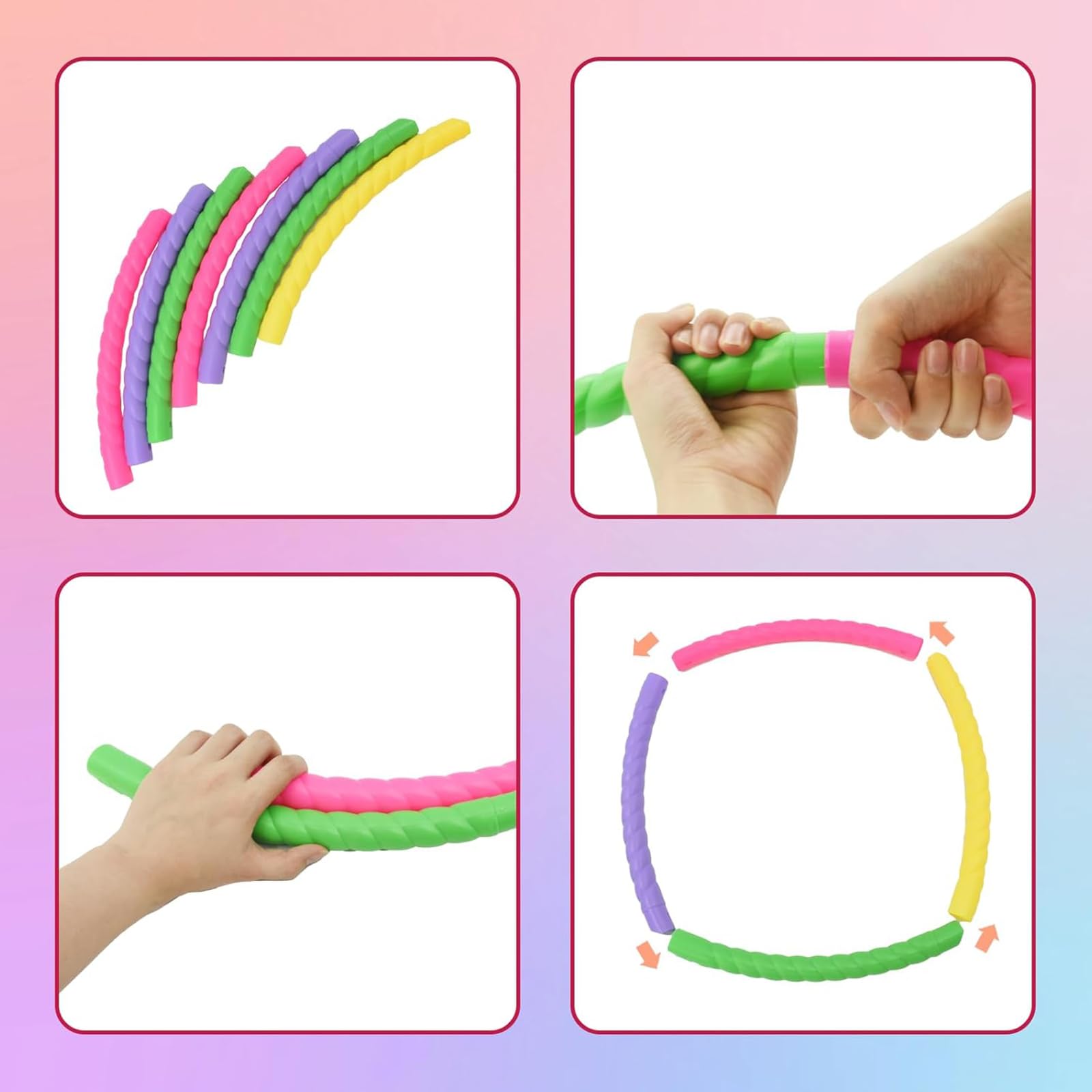 Hula Hoop Smontabile con Corda per Saltare, Kit Fitness 2 in 1 Regolabile per Bambini e Adulti
