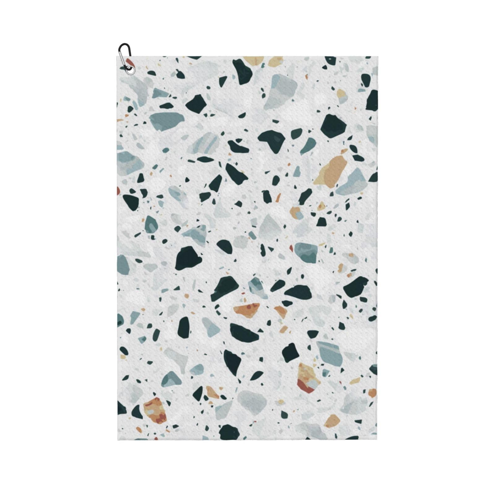 Hnnkloy Terrazzo Marble Pastel, 16x24 in Portable Waffle Golf Towels with Carabiner Clip for Golf Bag