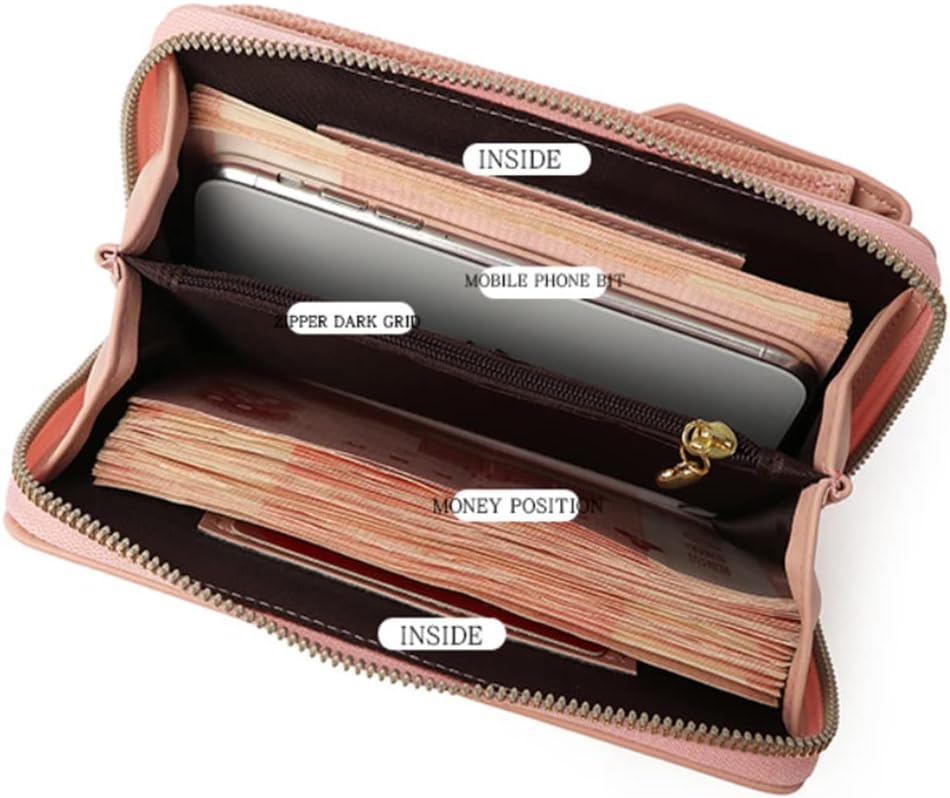 HBJWOV Small Ladies Mobile Phone Bag Women's Crossbody Shoulder Wallet Bags PU Leather Card Holder Purse For Female