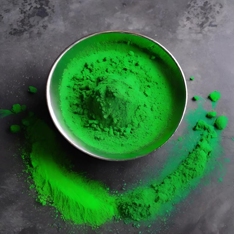 Image of Herbal and Organic Holi Colors | Eco Friendly | Green Color 500gm | Natural and Skin-Friendly Gulal | Handmade and Non-Toxic | Holi Ke Rang | Holi Celebration | Stain Free