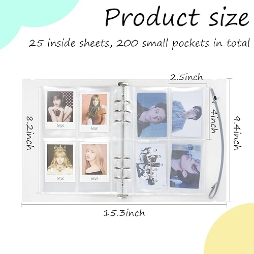 Miniatura 4 de Kpop - Carpeta para tarjetas fotográficas A5, carpeta de tarjetas fotográficas Kpop, 6 anillas, protectores de tarjetas, páginas pequeñas, libro de