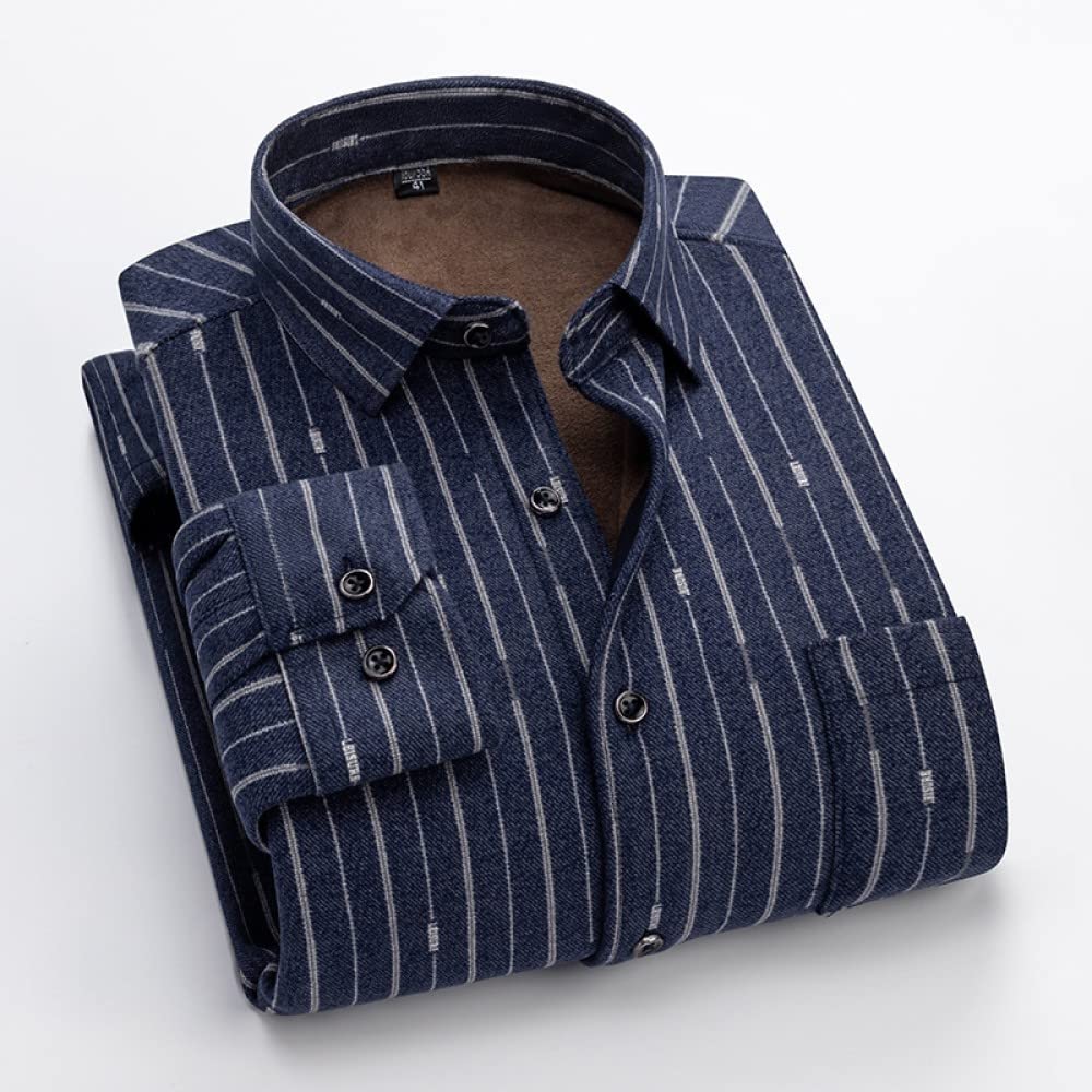 IIK Chemise Chaude pour Hommes,Chemise en Coton Polaire À Manches Longues pour Homme Chemise Chaude De Travail Décontracté Coupe Régulière Chemise Chaude Classique Douce Et Confortable Cadeau