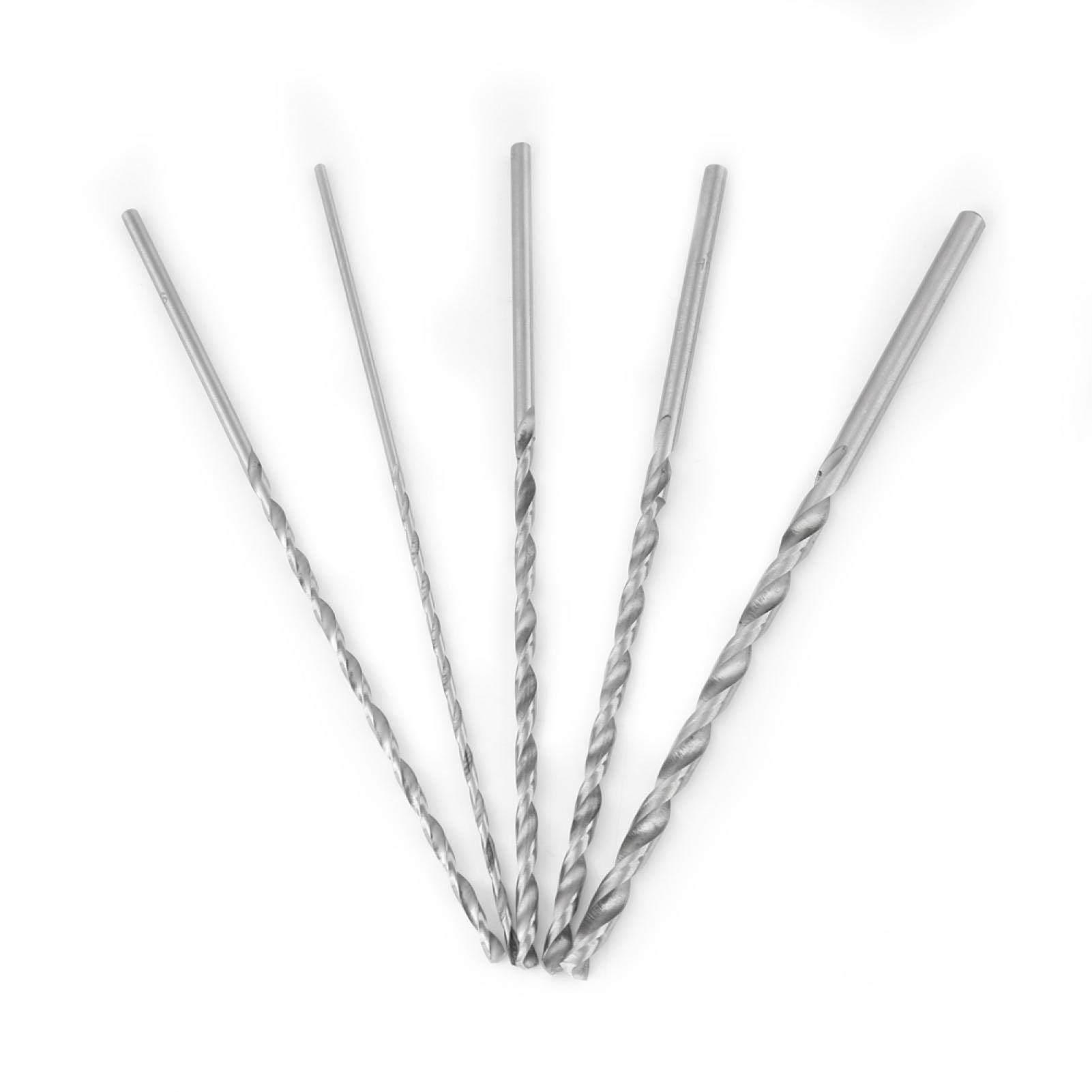 LANTRO JS - 5pcs 2-5mm Extra Long Twist Drill, 150mm~160mm High-speed Steel Straight Shank Twist Drill Bit Tool For Wood