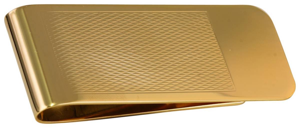 David Van Hagen Mens Barley Money Clip Gold