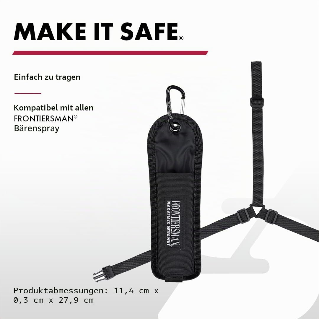 Sabre Frontiersman Bärensprüh-Holster für 7,9 und 260 ml Kanister, Nylon-Büste, Gürtel, Taille und 3-in-1-Optionen erhältlich, verstellbare Riemen, stark elastisch verhindert Kanisterverlust, Haken-