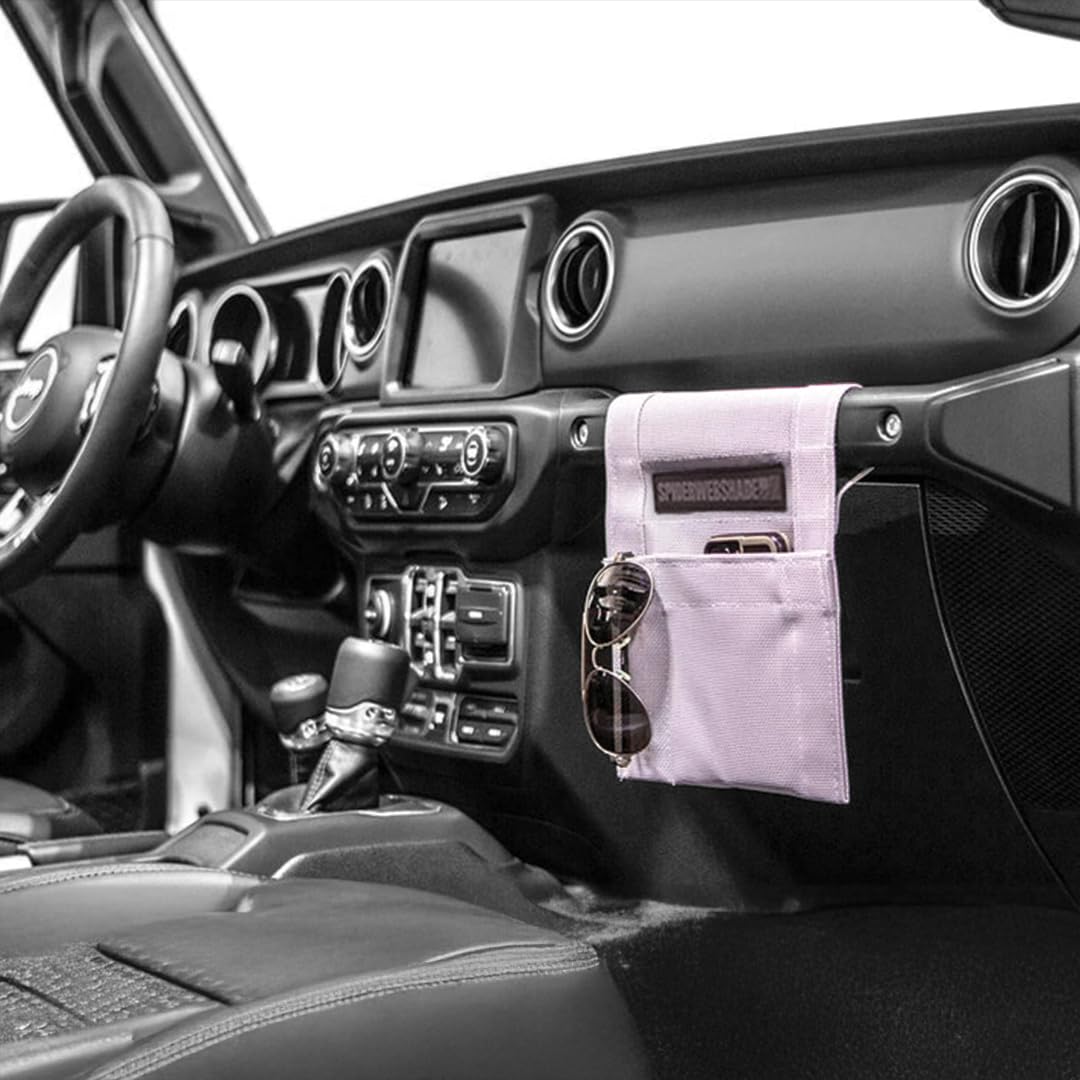 SPIDERWEBSHADE Grab Bag - Front Passenger Seat Grab Bar Multi-Purpose Storage Organizer Bag - For Jeep Wrangler CJ YJ JK JL JKU JLU Gladiator - MADE