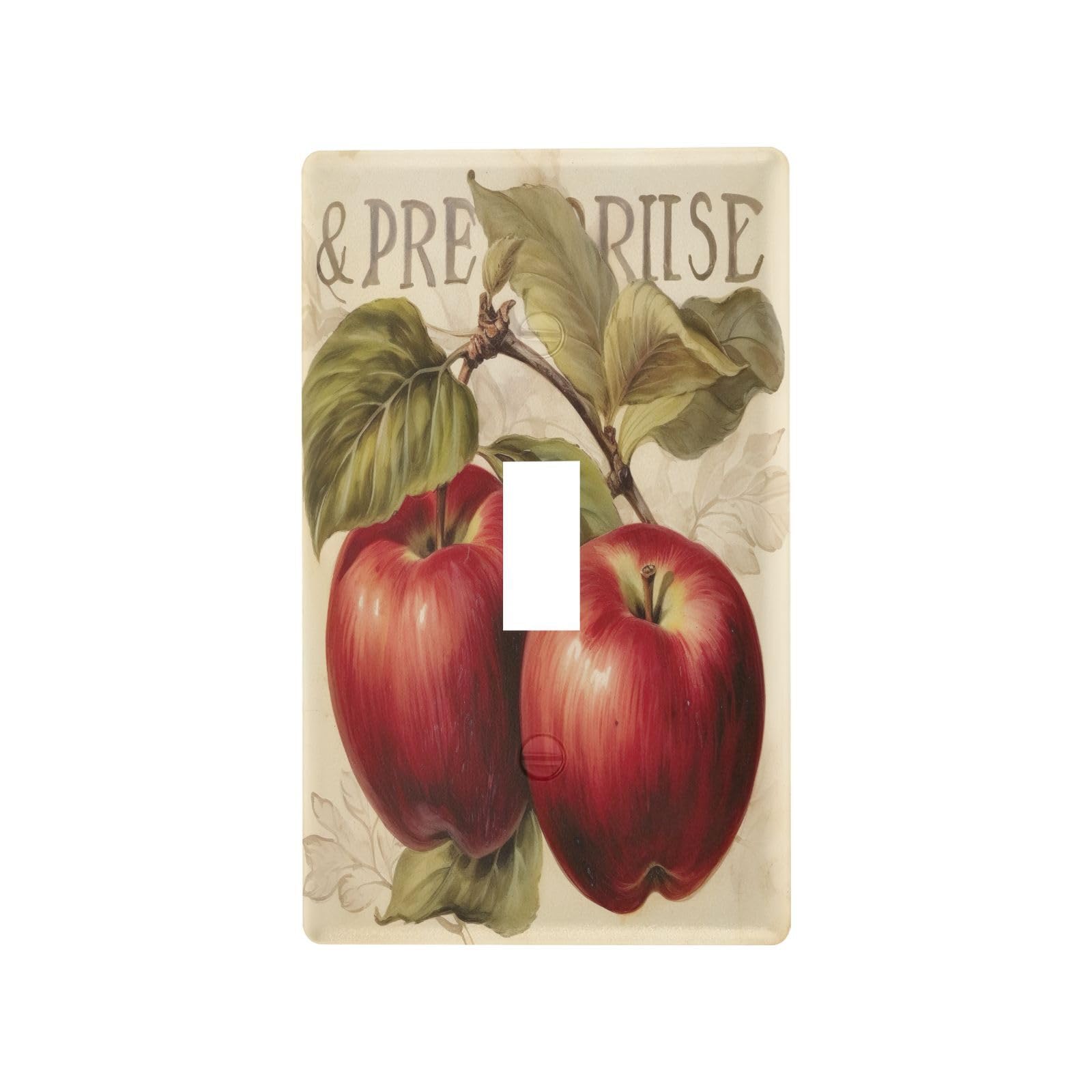 Couverture décorative d'interrupteur incassable et résistante motif pomme rétro