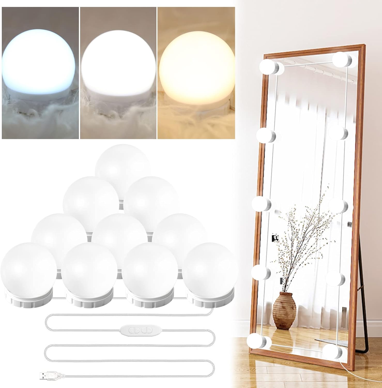 Vanity Mirror Lights Kit, Hollywood Style LED Vanity Lights Makeup