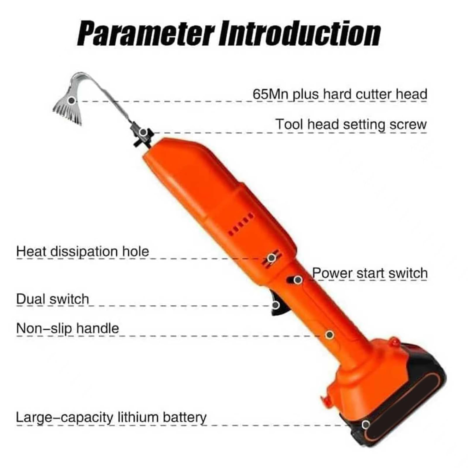Zappa Elettrica da Coltivazione, Zappa Elettrica Portatile con Corsa di Lavoro di 30 Mm, Doppio Interruttore di Sicurezza, Zappe da Giardino Motorizzate Senza Fili A 1 Battery