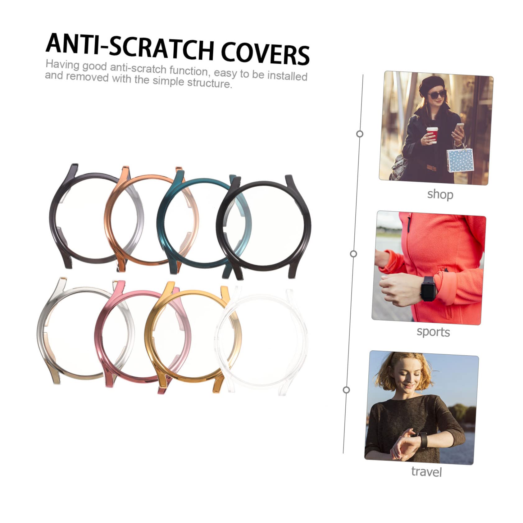 Mikikit Lot De 3 Étuis pour Montre Connectée Watch 5 Robustes Et Flexibles Résistants Aux Chocs Et Aux Rayures 8 Pièces X 3
